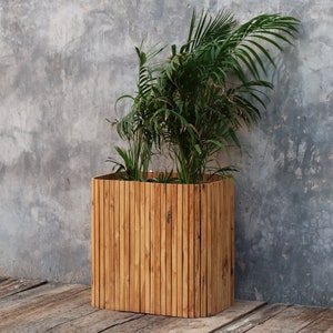 Gerecycleerde houten plantenbak, rustieke plantenbak, tuinplanter, plantenbak, opbergdoos, tuindecor, houten plantenbak, rustieke afwerking