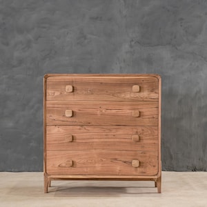 Mid-Century Dresser, Tall Chest of Drawers, Large Drawer Dresser, Rustic Natural Wood Dresser, Reclaimed Teak Wood Dresser, Modern Dresser