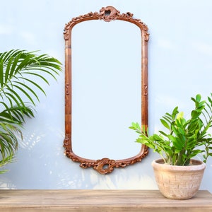 Unique Carving Mirror Frame, Reclaimed Wood Mirror Frame, Traditional Carving mirror, Wall Mirror Frame, Living Room Mirror, Wall Decor