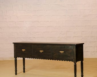 Rustic Reclaimed Teak Wood Entryway Table: Narrow Console Hall Table