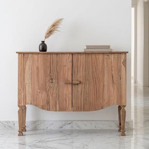 Reclaimed Teak Sideboard: Vintage 2 Door Cabinet, Rustic Media Console & Buffet Storage