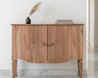 Reclaimed Teak Sideboard: Vintage 2 Door Cabinet, Rustic Media Console & Buffet Storage