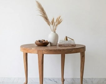 Handmade Reclaimed Teak Round Dining Table - Solid Wood Table for Cozy Gatherings