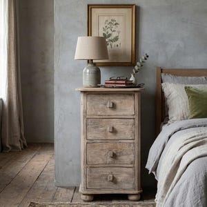 Reclaimed Teak Chest of Drawers – Mid-Century Modern Bedroom Storage Dresser