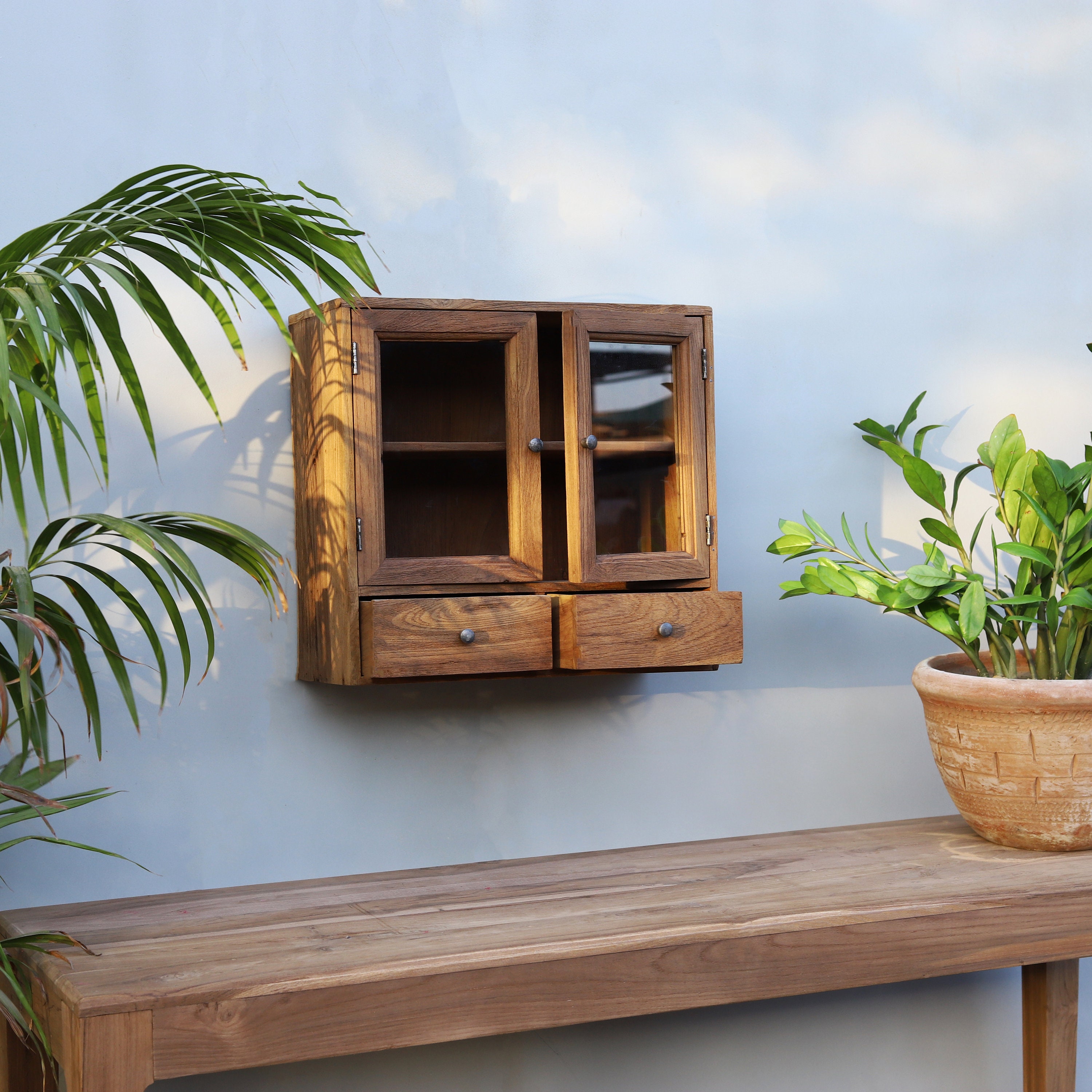 Antique Wall Cabinet, Reclaimed Wood Kitchen Cabinet, Rustic Wall Decor ...