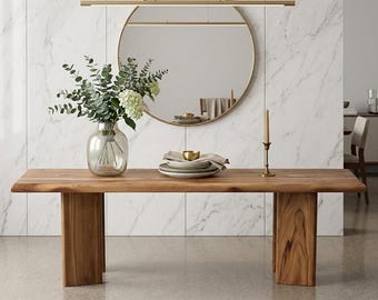 Reclaimed Teak Wood Dining Table: Handcrafted Kitchen Furniture