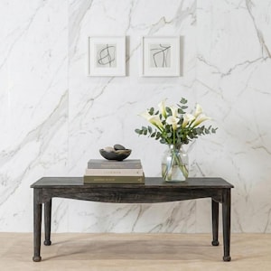 Reclaimed Teak Coffee Table: Traditional Farmhouse Rustic Solid Wood Living Room Furniture
