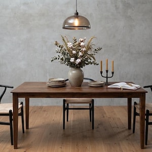 Reclaimed Teak Dining Table, Rustic Farmhouse Style, Solid Wood Kitchen Furniture