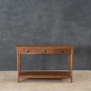 Reclaimed Teak Wood Console Table | Rustic Entryway Table With Drawers ...