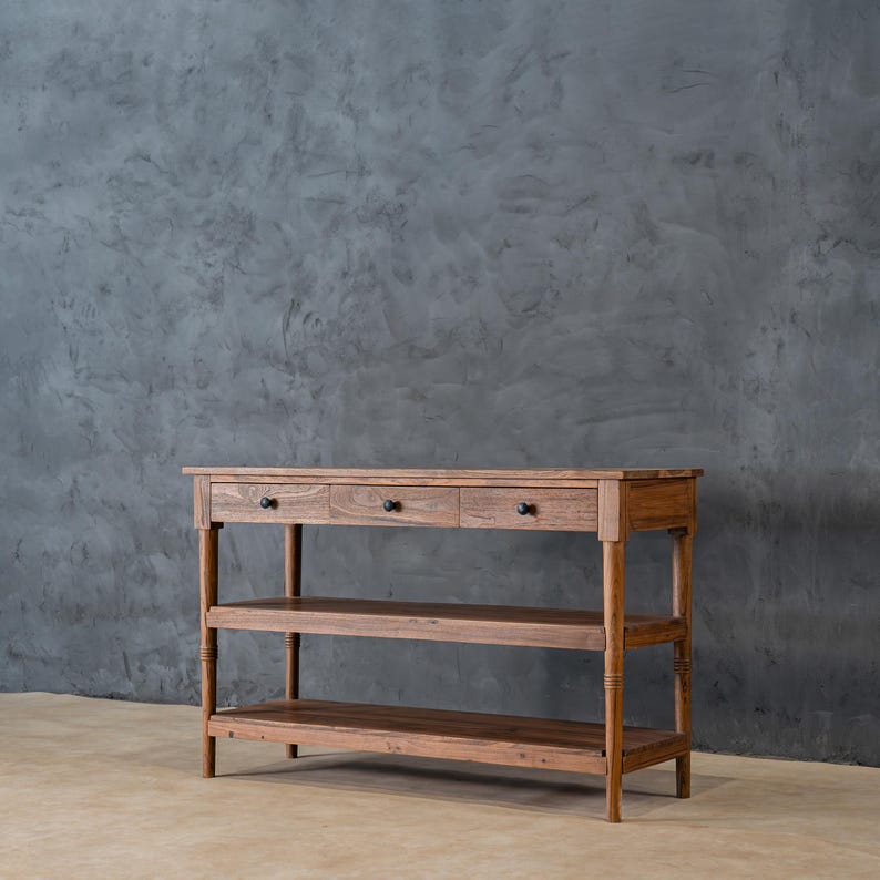 Reclaimed Teak Console Table | Modern Entryway Hall Table With Drawers ...