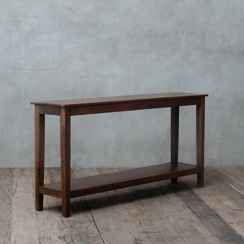 Rustic Reclaimed Teak Entryway Console Table, Handmade Solid Wood ...