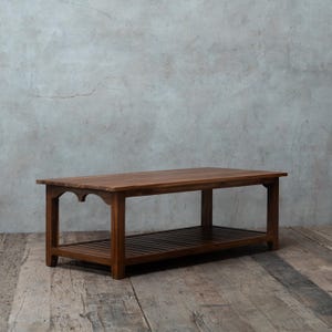 Reclaimed Teak Wood Coffee Table, Arch Design Coffee Table With Shelve, Living Room Sofa Table, Farmhouse Coffee Table, Wooden Center Table