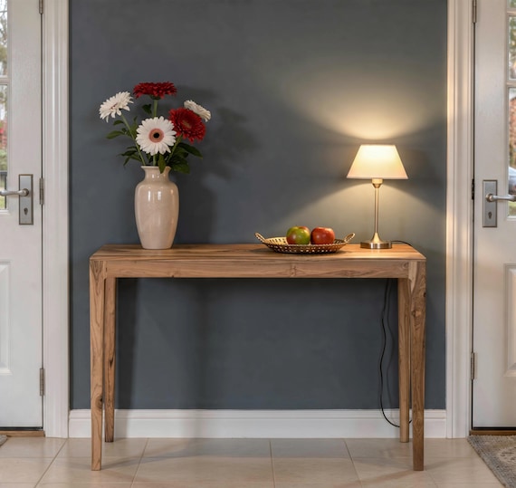 Handmade Entryway Console Table, Reclaimed Wood Narrow Console for Entry Decor