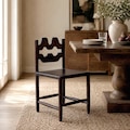 Acacia Wood Dining Chair, Modern Minimalist Kitchen Seating, Rustic Living Room Accent.