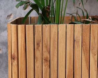 Handmade Reclaimed Teak Wood Planter – Rustic Wooden Planter Box