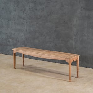 Banc d'entrée vintage, banc d'entrée rustique avec finition naturelle, banc de salle à manger avec pieds ronds fuselés, banc de ferme en bois, fabriqué à la main