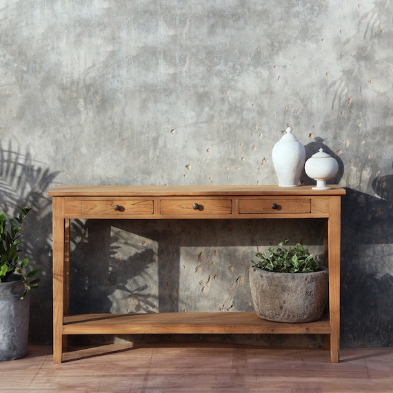 5 Drawer Console Table Made From Reclaimed Teak 5 Drawer Console Table Made From Reclaimed Teak