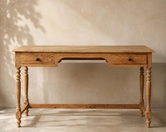 Reclaimed Teak Wood Writing Desk: Mid-century Style Vintage Office