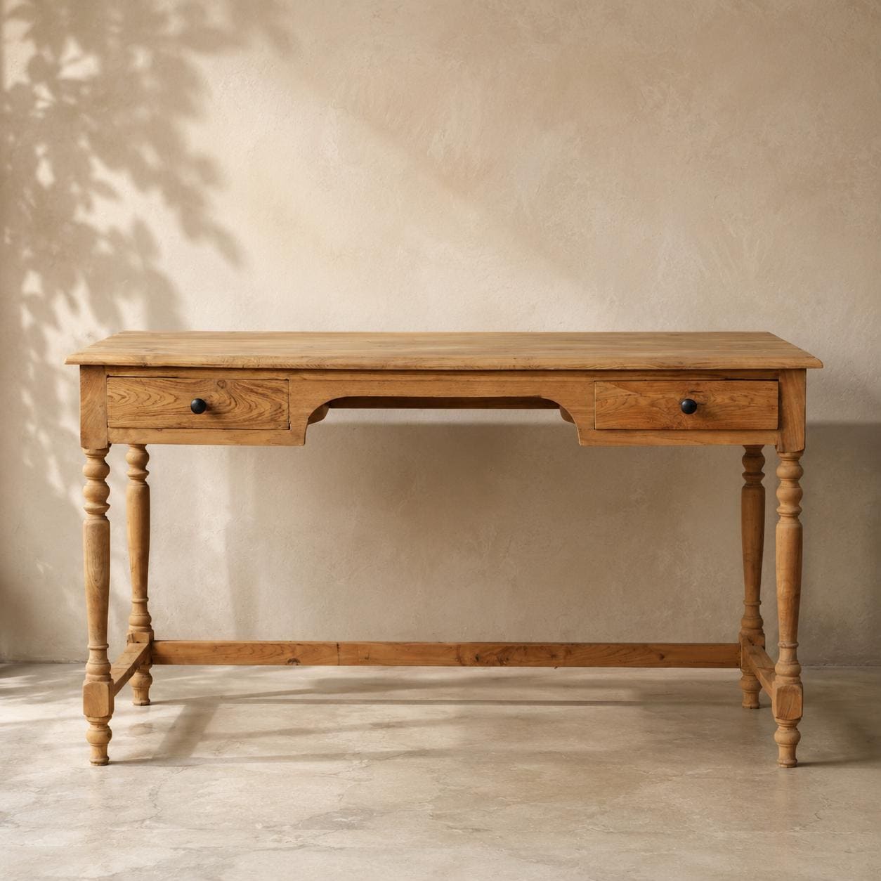 Reclaimed Teak Wood Writing Desk: Mid-century Style Vintage Office
