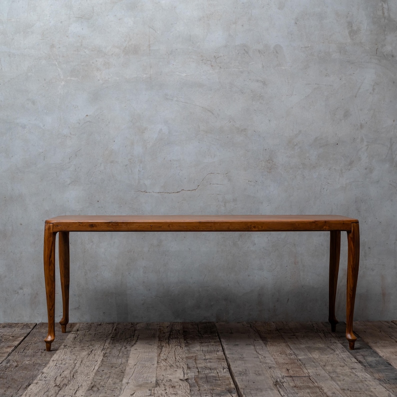 Reclaimed Teak Wood Dining Table: Handmade Minimalist Dining Room ...