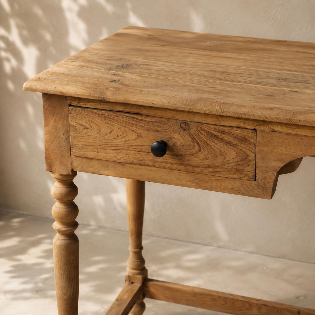 Reclaimed Teak Wood Writing Desk: Mid-century Style Vintage Office