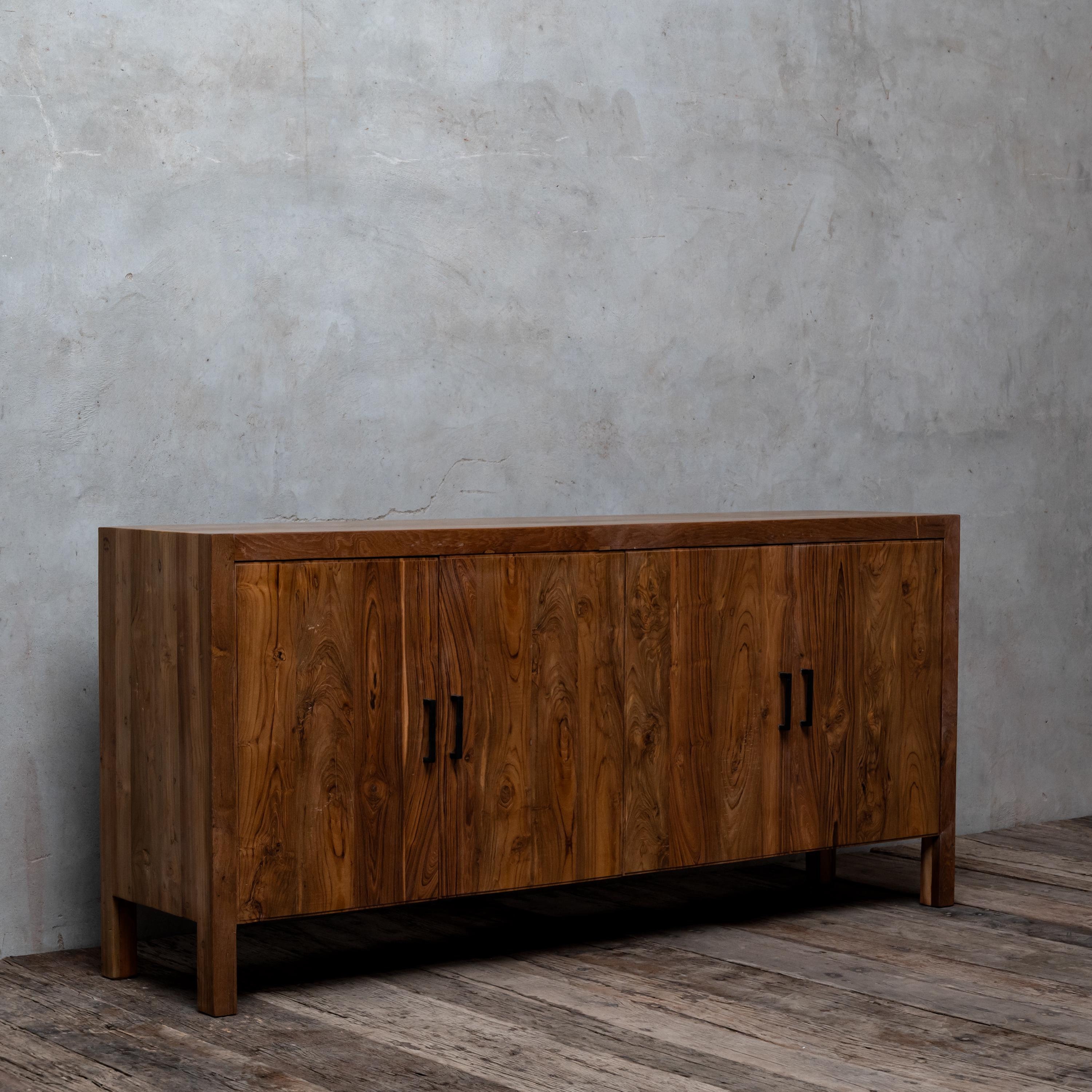 Modern Sideboard, Reclaimed Teak Wood Sideboard 4 Door, Solid Wood ...