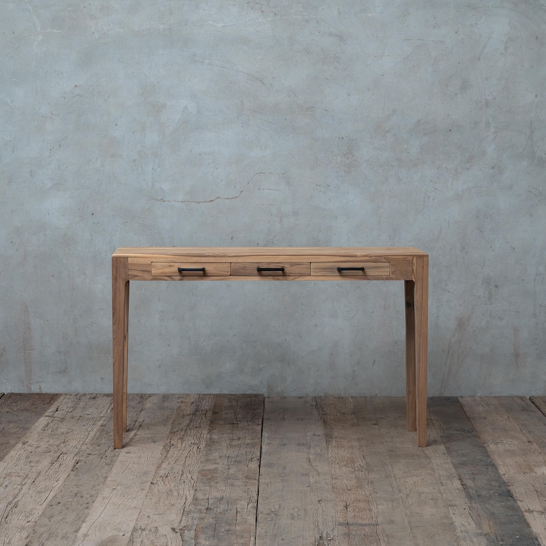 Reclaimed Teak Wood Console Table With Drawers, Vintage Console ...
