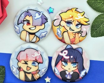 PASWG Plush Buttons | Panty and Stocking + the Polybros (Polyester and Polyurethane)