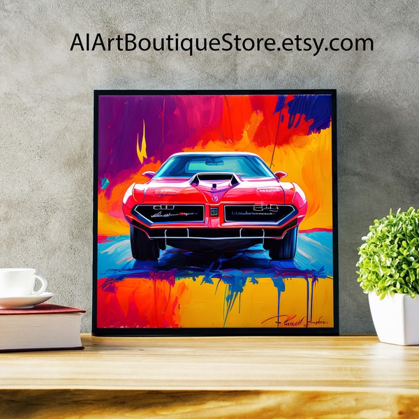 Digital Oil Style Pontiac Firebird Trans Am Artwork | High-Quality Digital Download