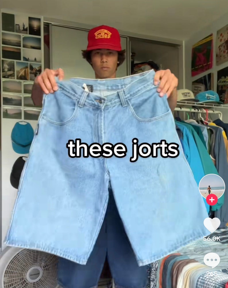 Light Blue Washed JORTS Y2K UK STREETWEAR Tiktok Baggy Etsy