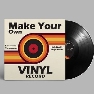 Vinyl record custom, 45 minutes 12" LP mixtape with full printed record cover, Playlist on vinyl.