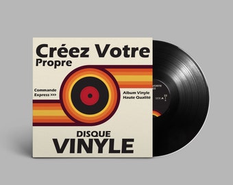 Vinyl record custom, 45 minutes 12&quot; LP mixtape with full printed record cover, Playlist on vinyl.