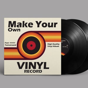 Vinyl record custom, 90 minutes Double 12" LP mixtape with full printed GATEFOLD record cover, Playlist on vinyl.