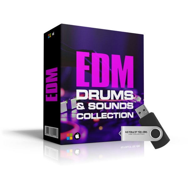 EDM Drums & Sounds Huge Collection | 1300+ WAV Files | Ideal for Producers | USB