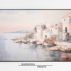 Pittura di paesaggio marino europeo / Decorazione domestica vintage / Arte digitale STAMPABILE / Stampe Harmonia