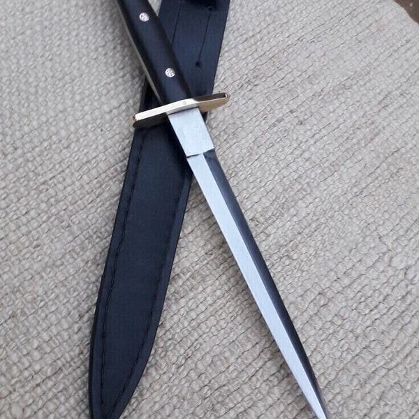 Herramienta D2 hecha a mano, cuchillo de daga de acero con mango de Micarta, cuchillo Bowie de supervivencia al aire libre
