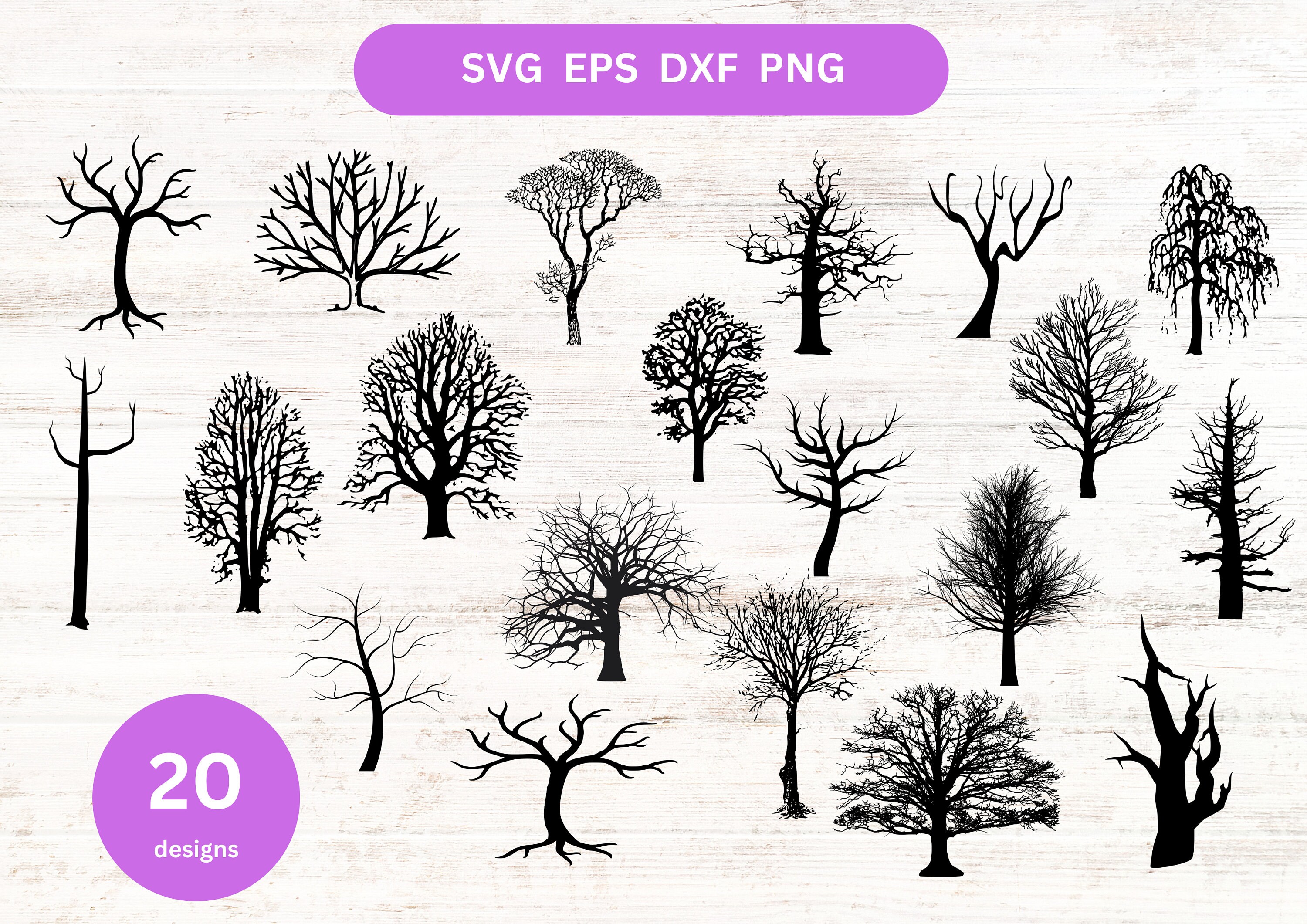 Buy Bare Tree SVG Bundle Bare Tree Cut File Bare Tree Vector Online in ...