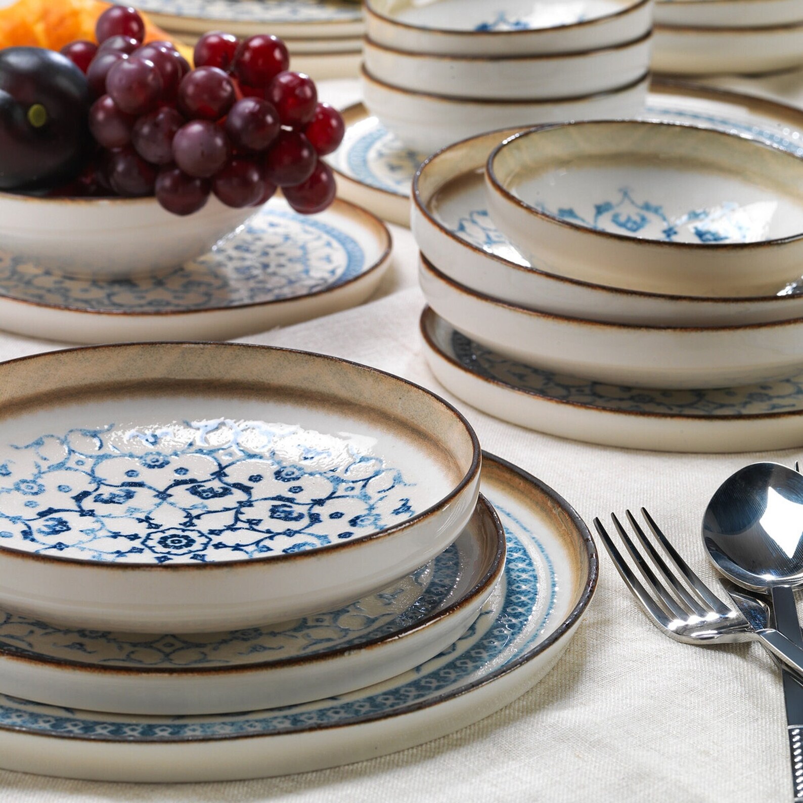 Blue High Quality Porcelain Dinnerware Set Dinnerware Set Etsy