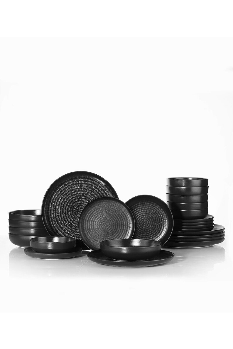 Black Dinnerware Set High Quality Porcelain Dinnerware Set Etsy
