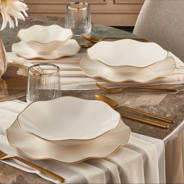 Gold Dinnerware Set Etsy