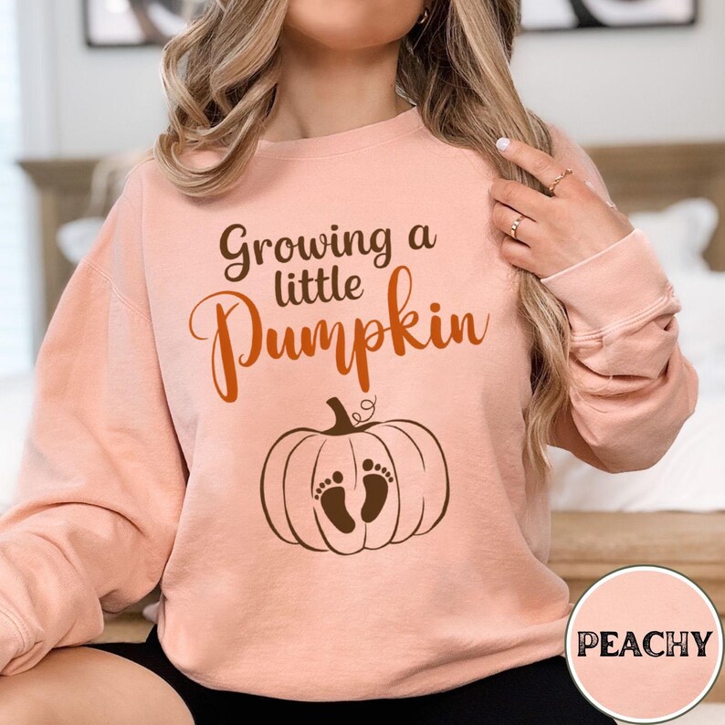 Comfort Colors Maternity Clothes | Growing a Little Pumpkin Thanksgiving Sweater | Soon to Be Mom Halloween Sweatshirt | Baby Birth Announce