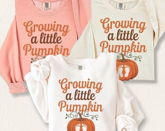 Growing a Little Pumpkin Comfort Colors Sweatshirt | Thanksgiving Maternity Clothes | Baby Pregnancy Announcement | Fall Soon to Be Mom Gift