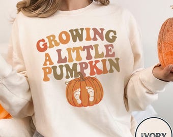 Growing a Little Pumpkin Comfort Colors Sweatshirt | Pregnant Mama Maternity Clothes | Soon to be Mom Gift | Fall Baby Shower | Thanksgiving