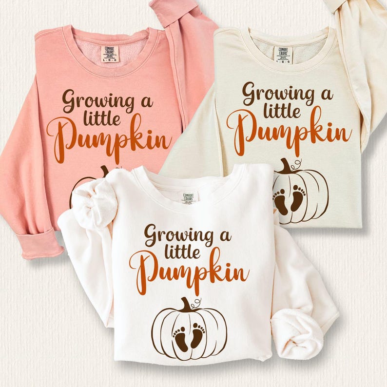 Comfort Colors Maternity Clothes | Growing a Little Pumpkin Thanksgiving Sweater | Soon to Be Mom Halloween Sweatshirt | Baby Birth Announce