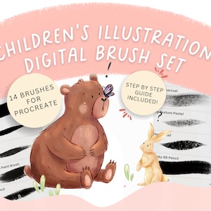Children’s illustration digital brush set for Procreate, picture book brushes, whimsical texture brushes, children’s illustration brushes
