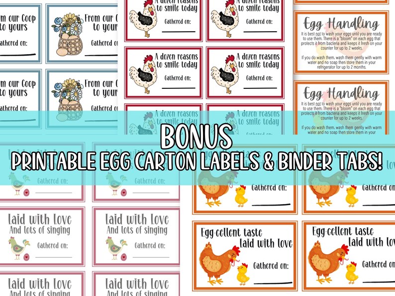 Chicken Planner Binder, Customized Chicken Record Log, Printable