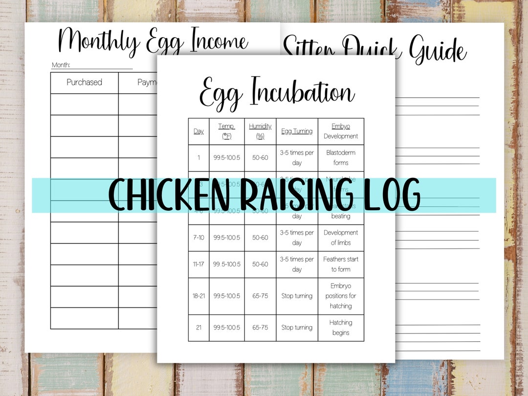 Chicken Planner Binder, Customized Chicken Record Log, Printable