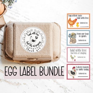 Printable Egg Carton Label Sticker, Egg Carton Label Bundle, Printable Label for Chicken Egg Carton