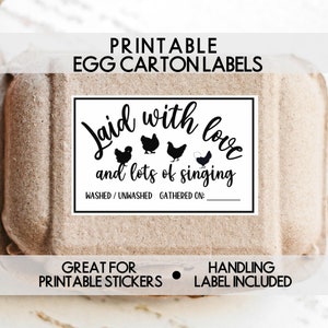 Egg Carton Label Printable, Fresh Egg Carton Label, Printable Label for Fresh Backyard Eggs
