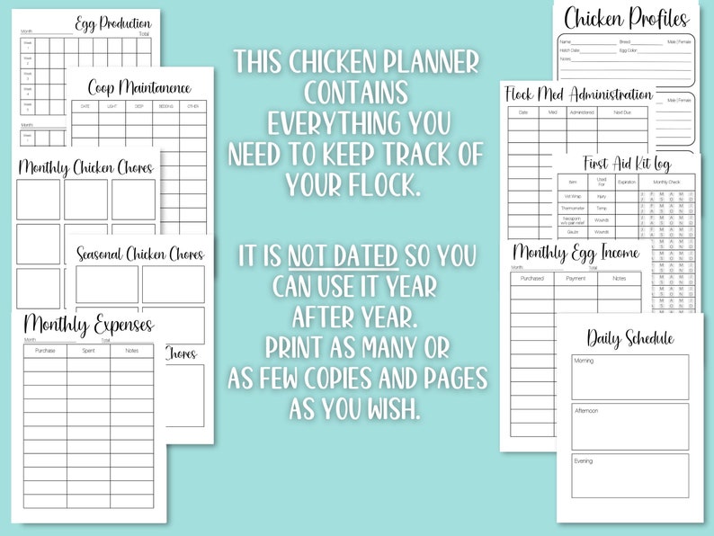 Chicken Planner Binder Customized Chicken Record Log - Etsy